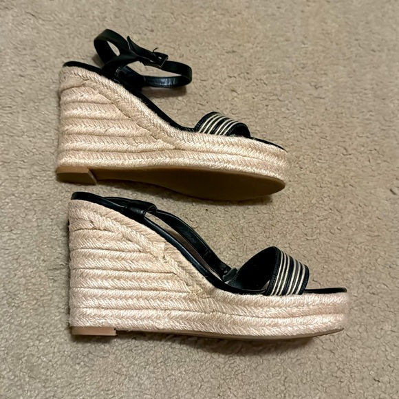 Franco Fortini Black Espadrille Heels Size 6.5 - Picture 6 of 7